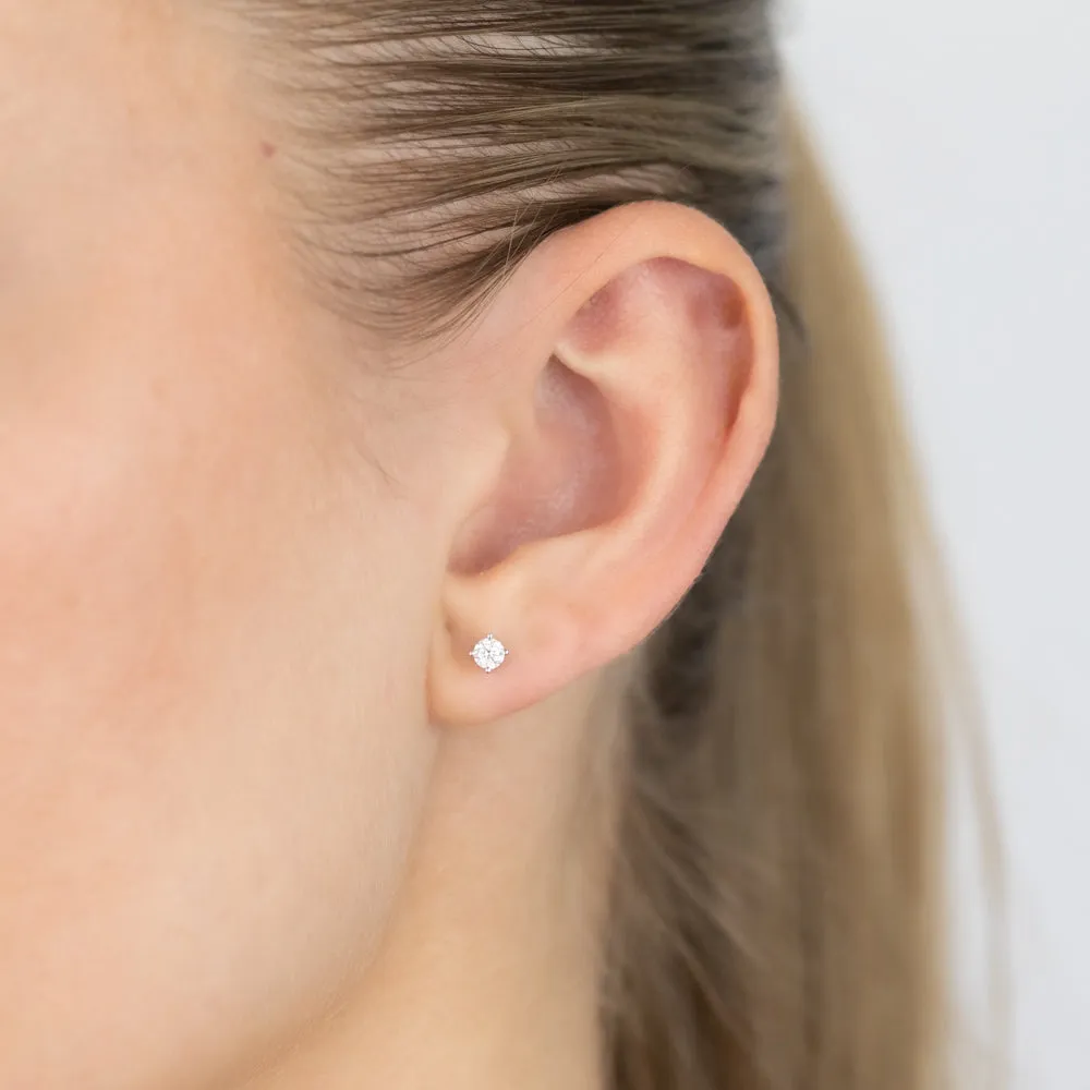 0.45 Carat Diamond Stud Earrings in Gold Plated Sterling Silver