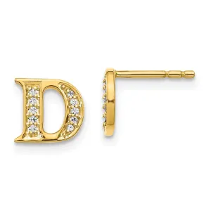 14k Diamond Initial D Earrings