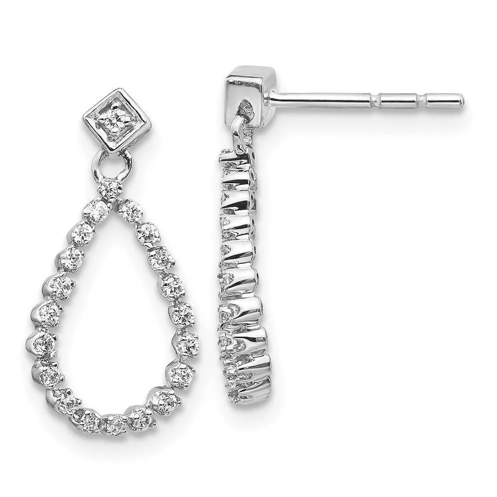14K White Gold Diamond Post Earrings