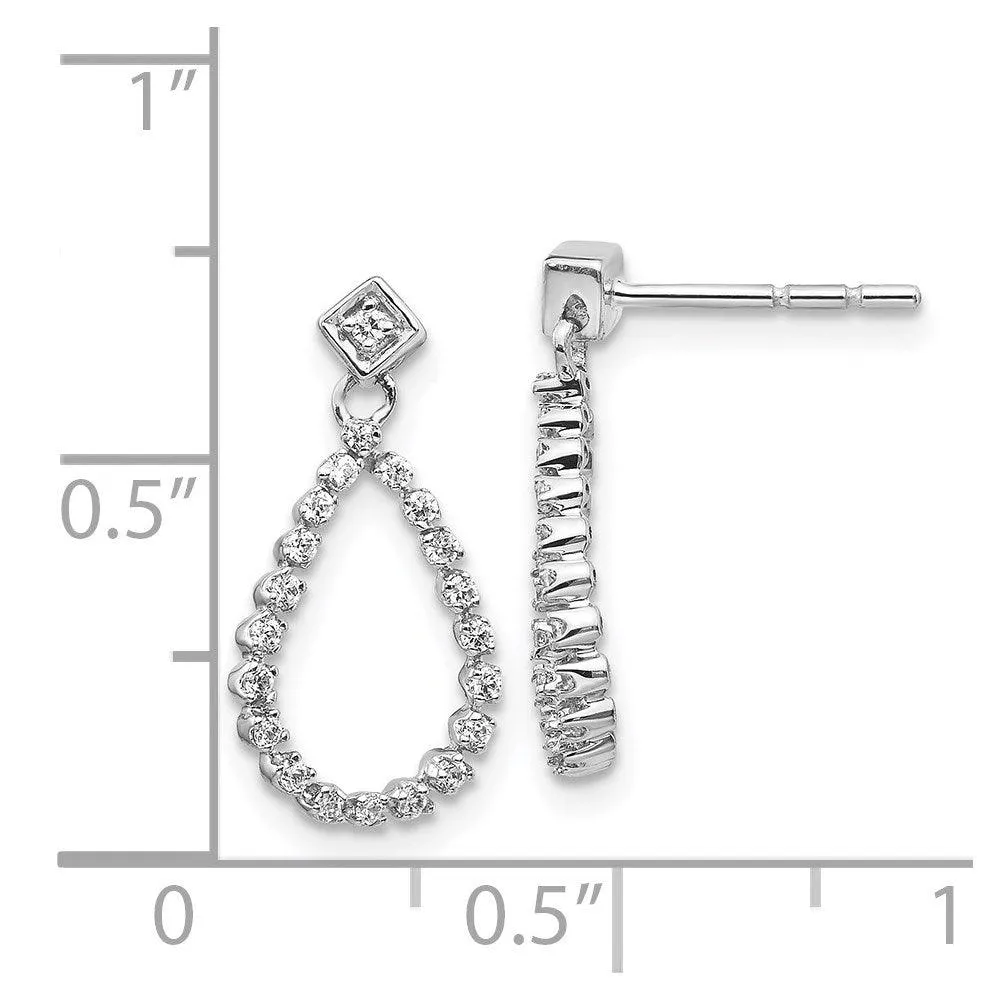 14K White Gold Diamond Post Earrings