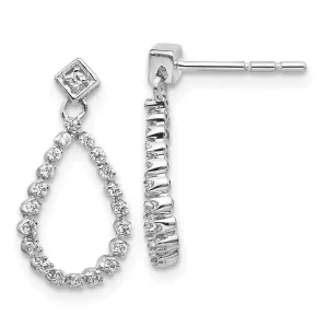 14K White Gold Diamond Post Earrings