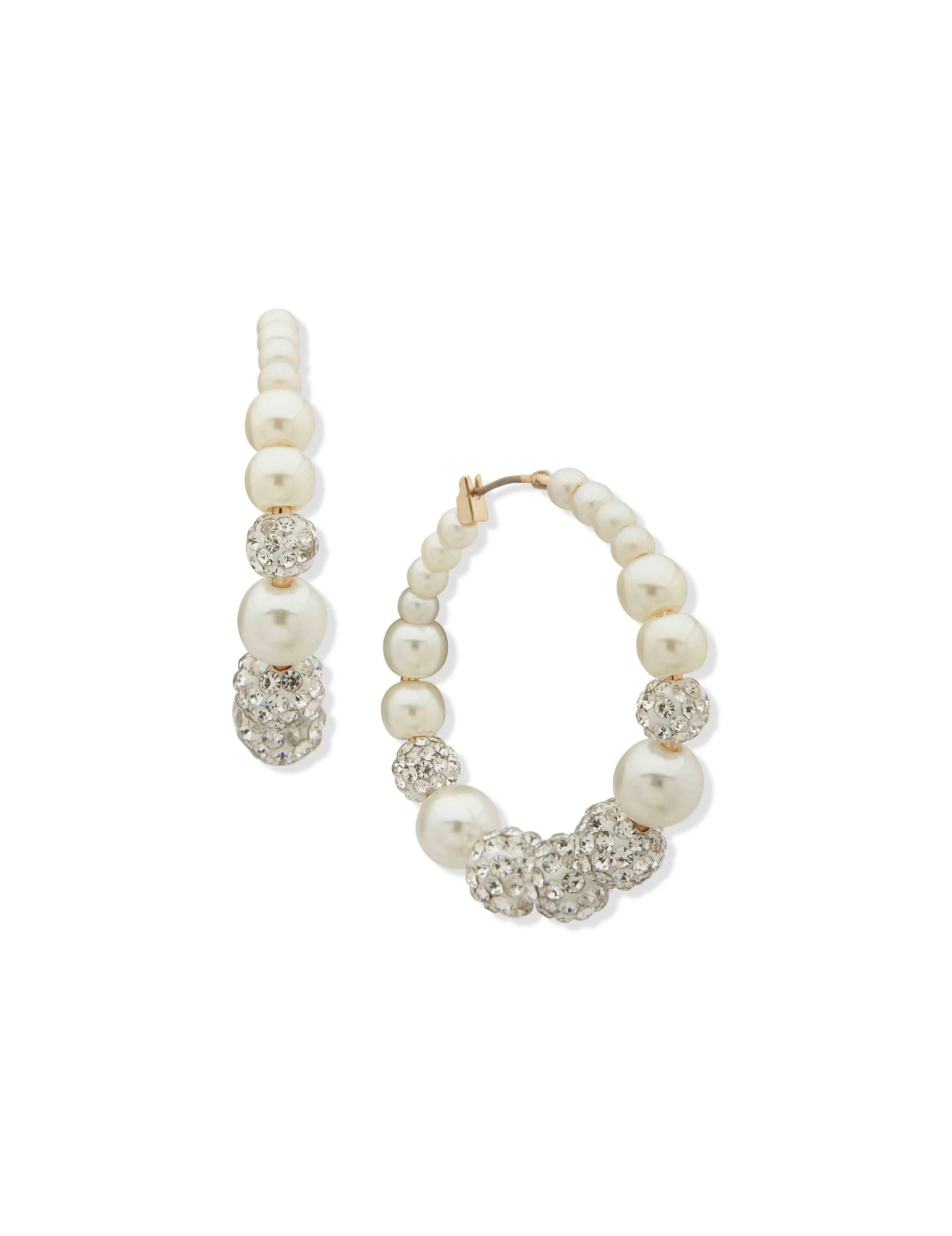 43MM Pearl & Crystal Hoop