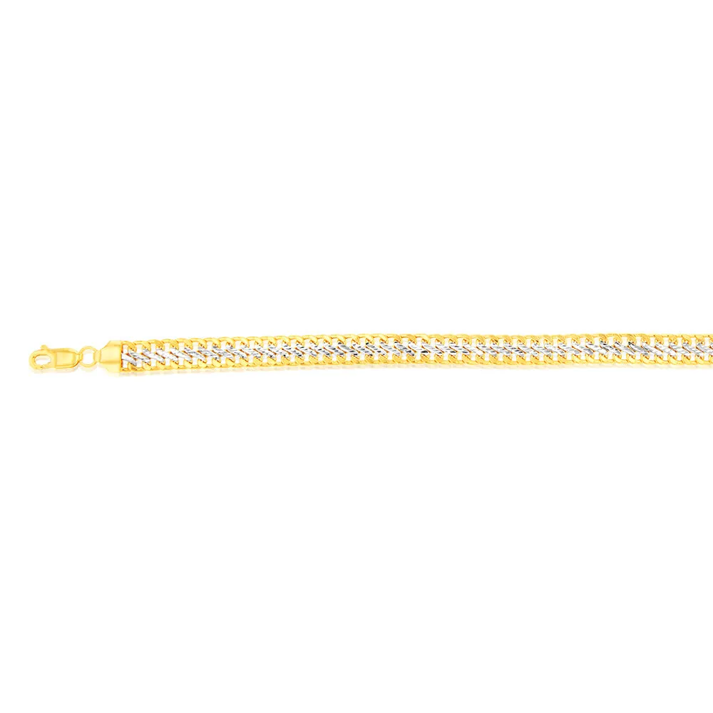 9ct Two Tone Gold Infinity 19cm Bracelet
