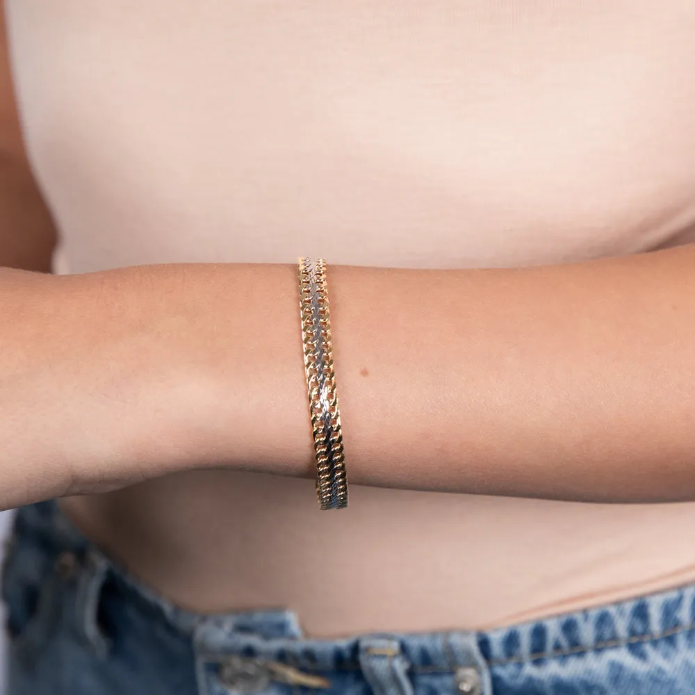 9ct Two Tone Gold Infinity 19cm Bracelet