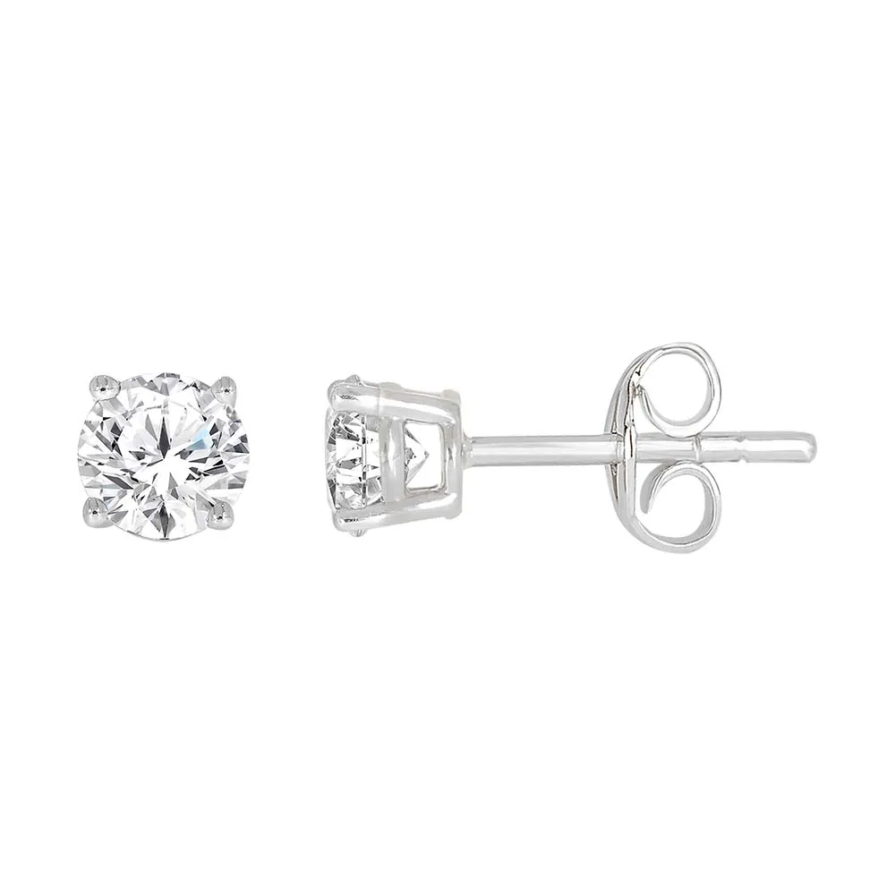 9ct White Gold 1/2 Carat Diamond Stud Earrings