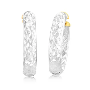 9ct Yellow And White Gold Two Tone Hoop Earrings