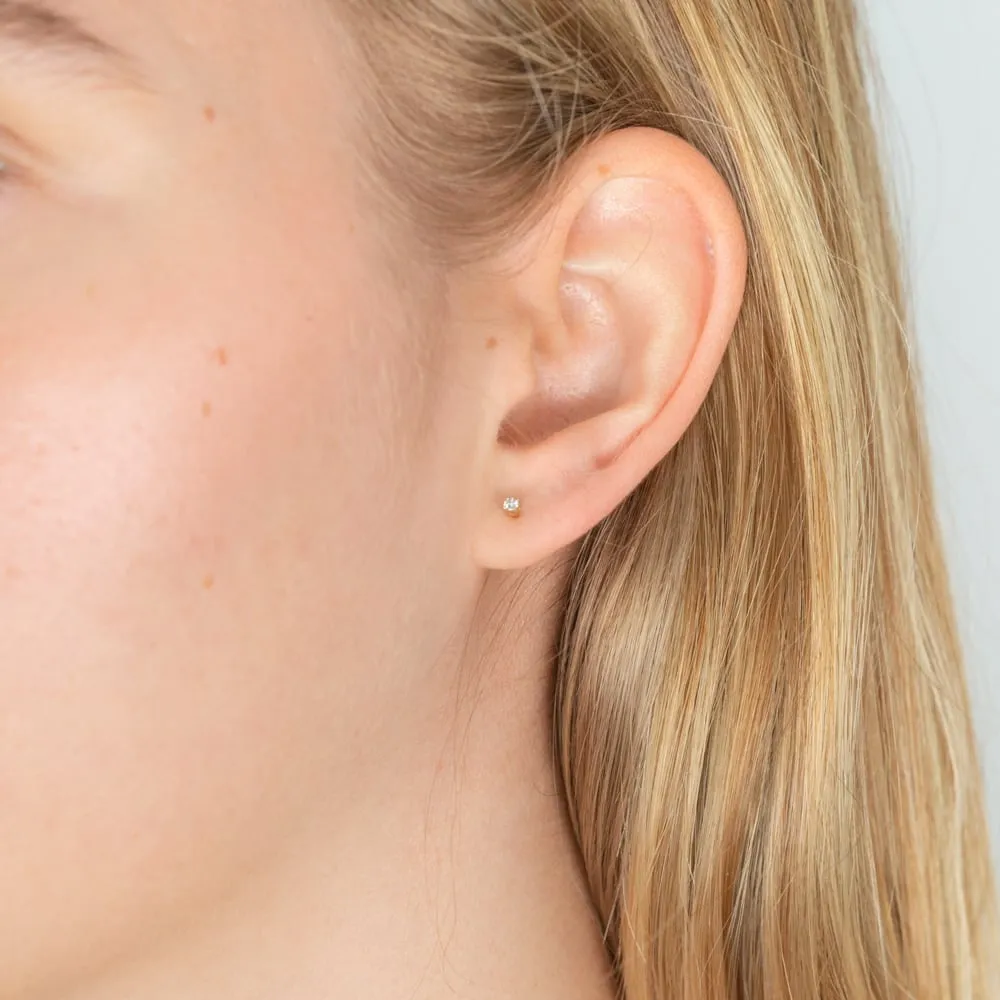 9ct Yellow Gold  0.05 Carat Diamond Stud Earrings