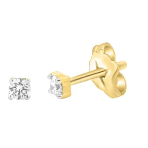 9ct Yellow Gold  0.05 Carat Diamond Stud Earrings