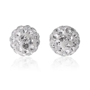 9ct Yellow Gold 6mm Crystal Ball Stud Earrings