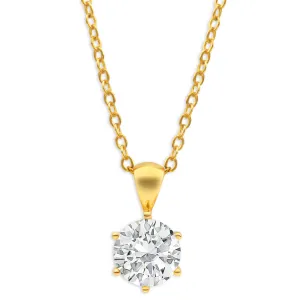 9ct Yellow Gold 8mm Cubic Zirconia Pendant
