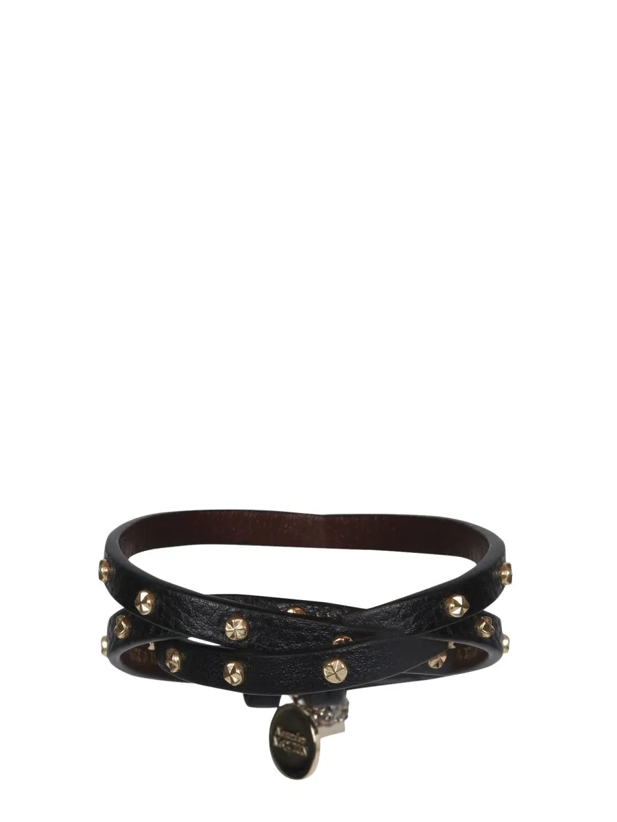 Alexander McQueen Double Wrap Skull Bracelet