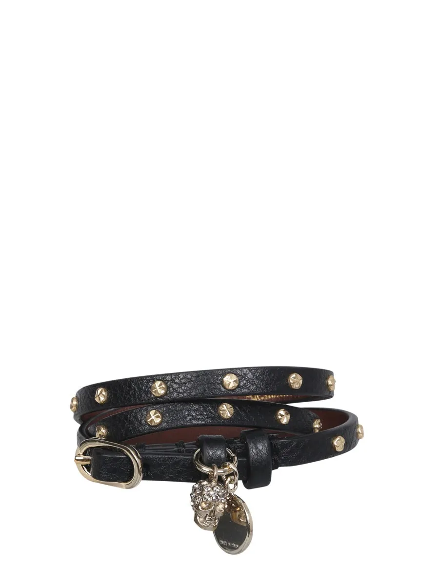 Alexander McQueen Double Wrap Skull Bracelet