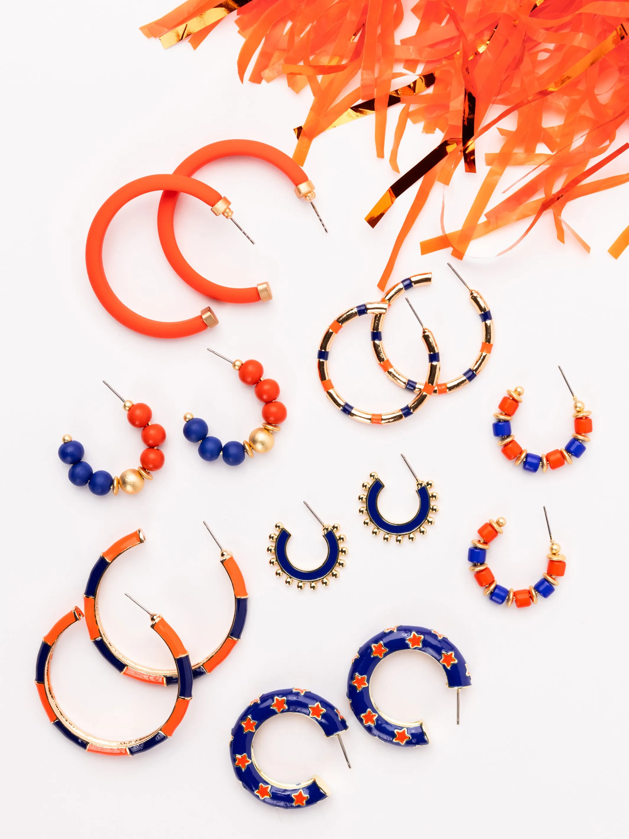 Amanda Earrings | Blue   Orange