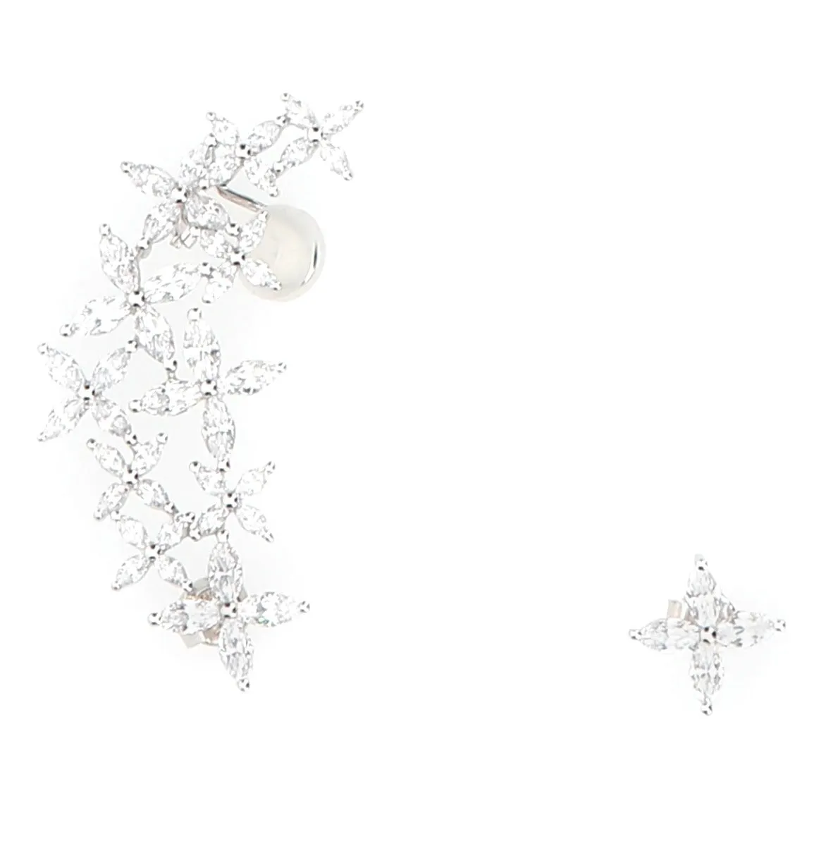 APM Monaco Floral Embellished Ear Cuff Earrings