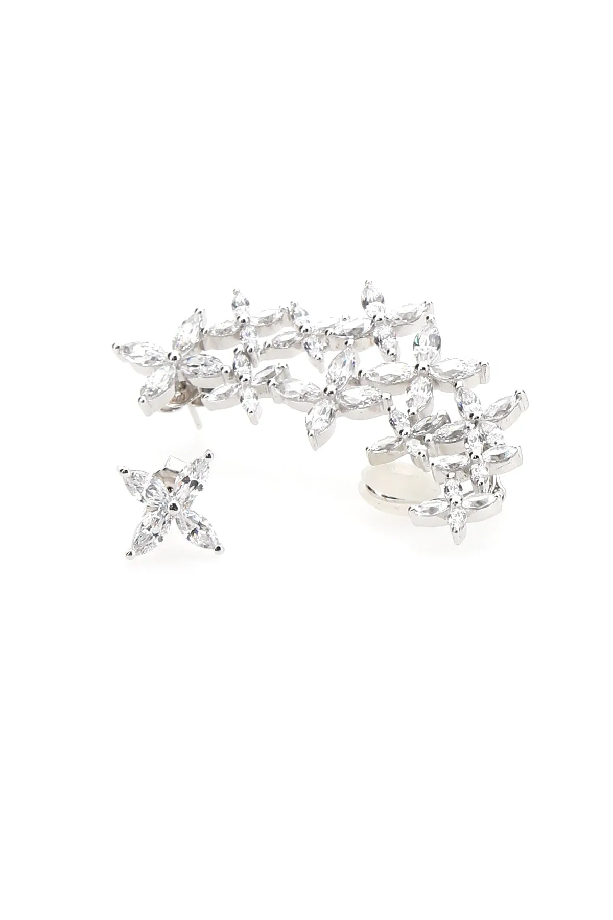 APM Monaco Floral Embellished Ear Cuff Earrings