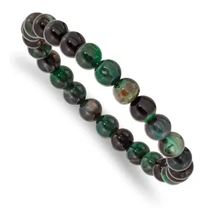 Aquatic Agate Beaded Stretch Bracelet