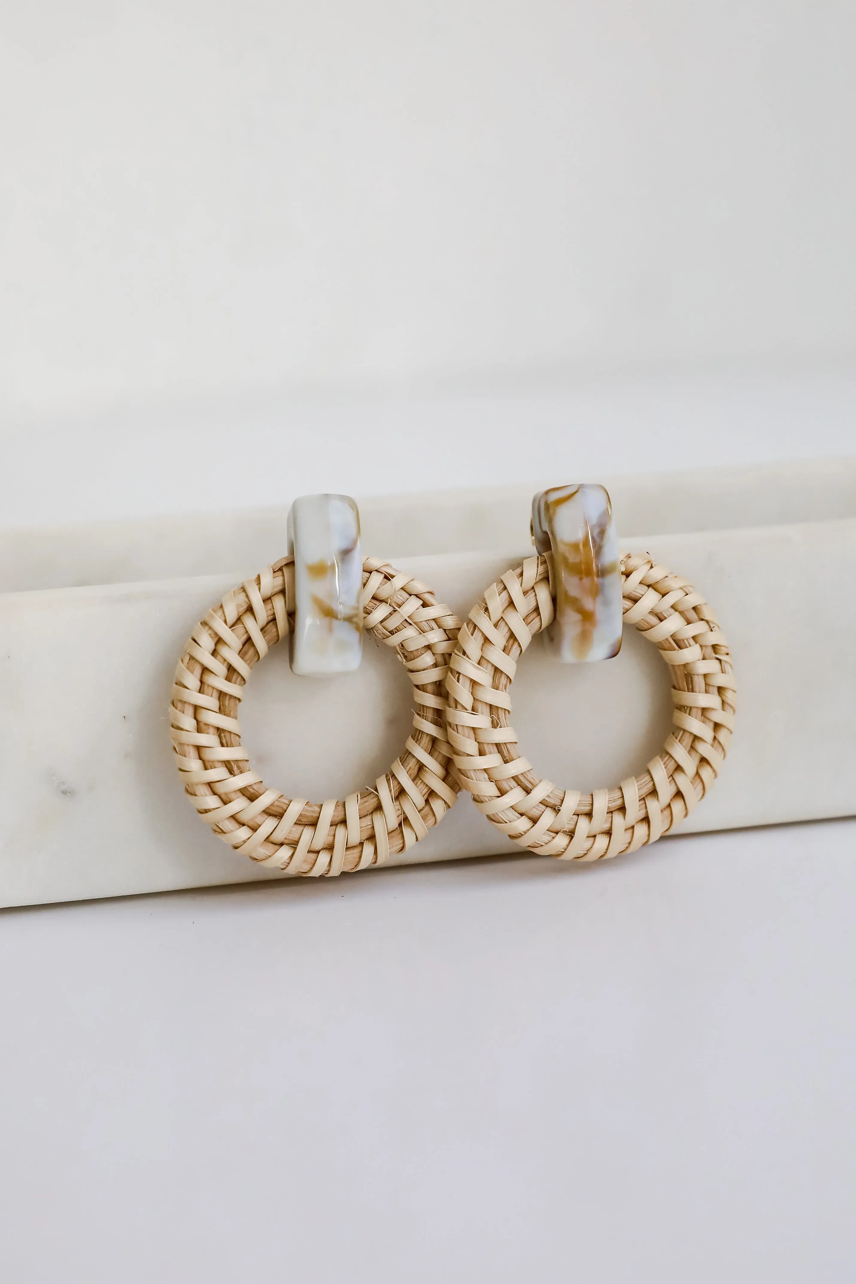 Aspen Natural Straw Statement Earrings