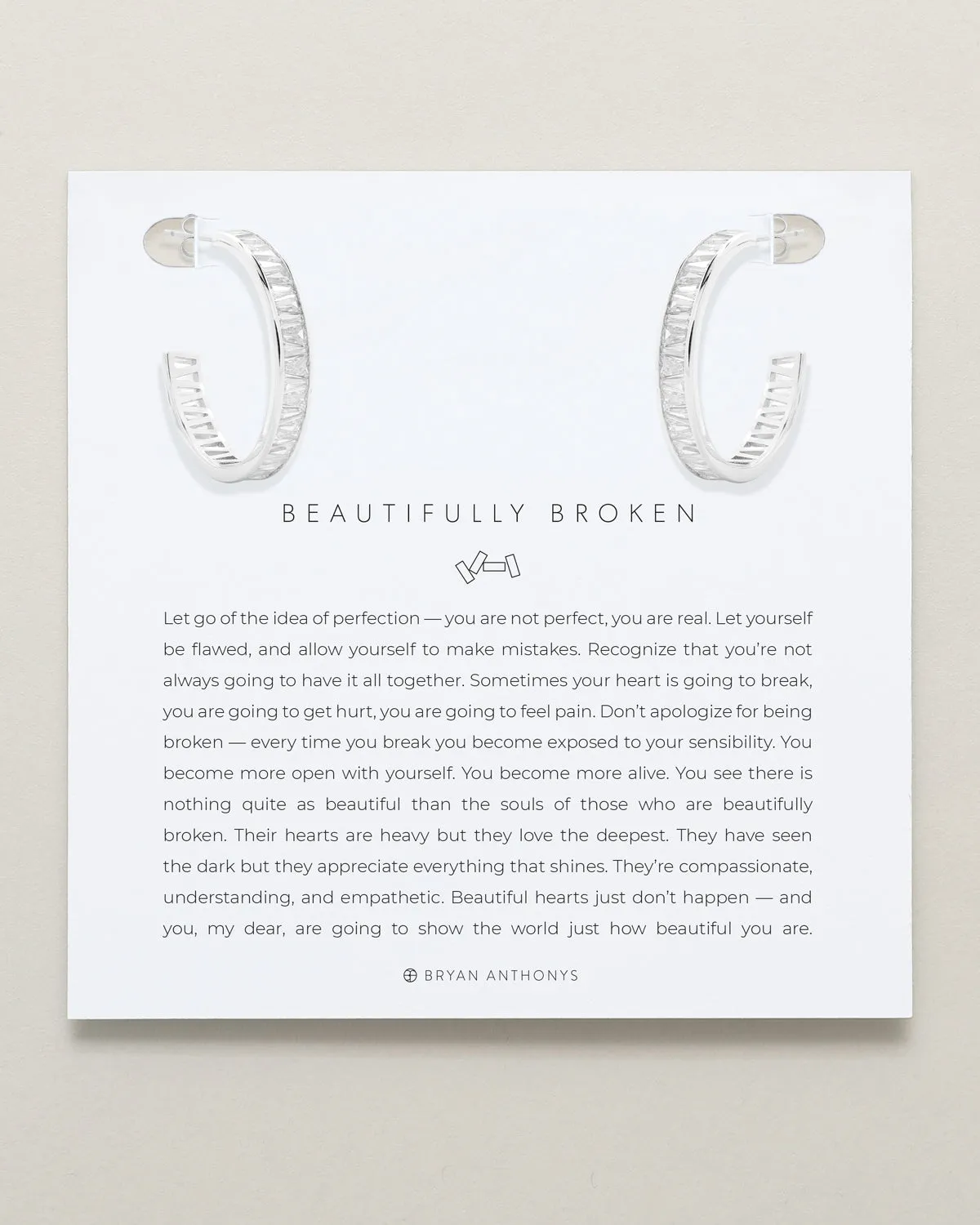 Beautifully Broken Baguette Midi Hoop Earrings