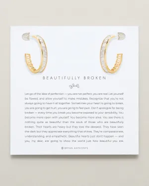Beautifully Broken Baguette Midi Hoop Earrings