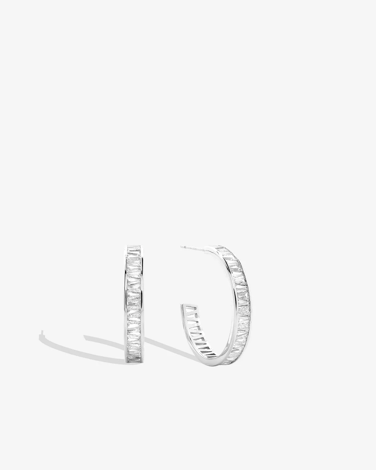 Beautifully Broken Baguette Midi Hoop Earrings