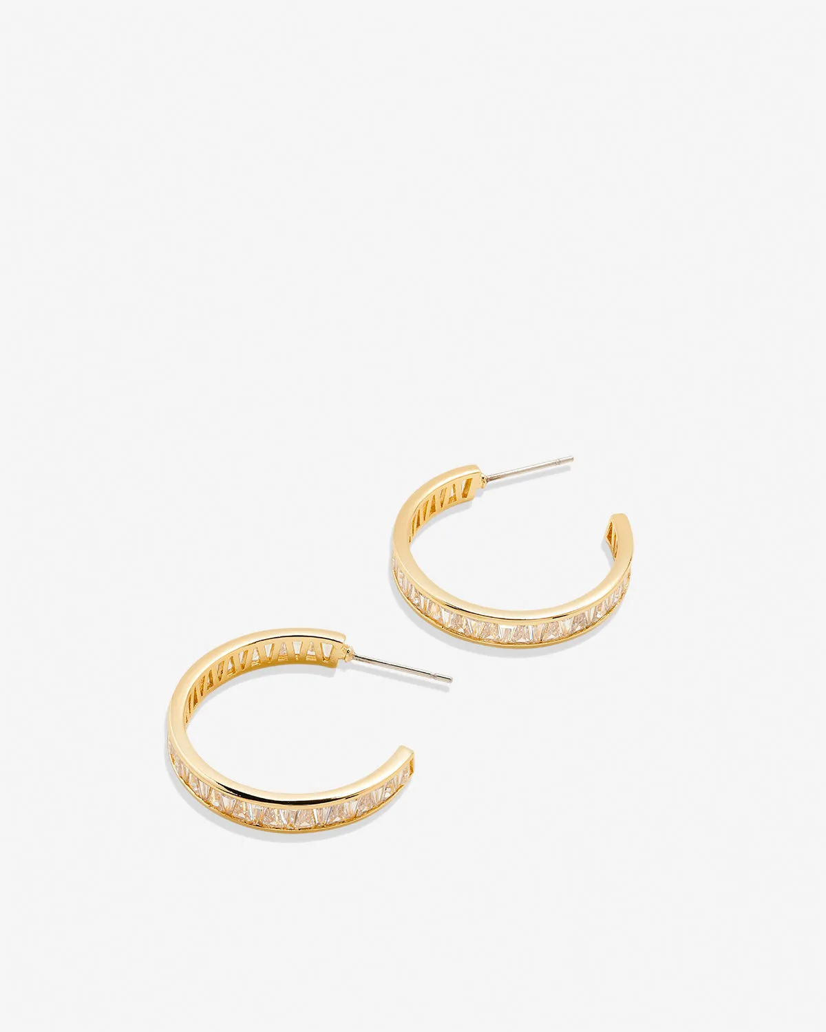Beautifully Broken Baguette Midi Hoop Earrings
