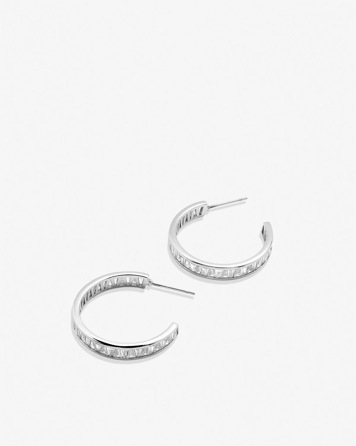 Beautifully Broken Baguette Midi Hoop Earrings
