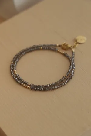 BLACK DIAMOND PETITE DOUBLE WRAP BRACELET
