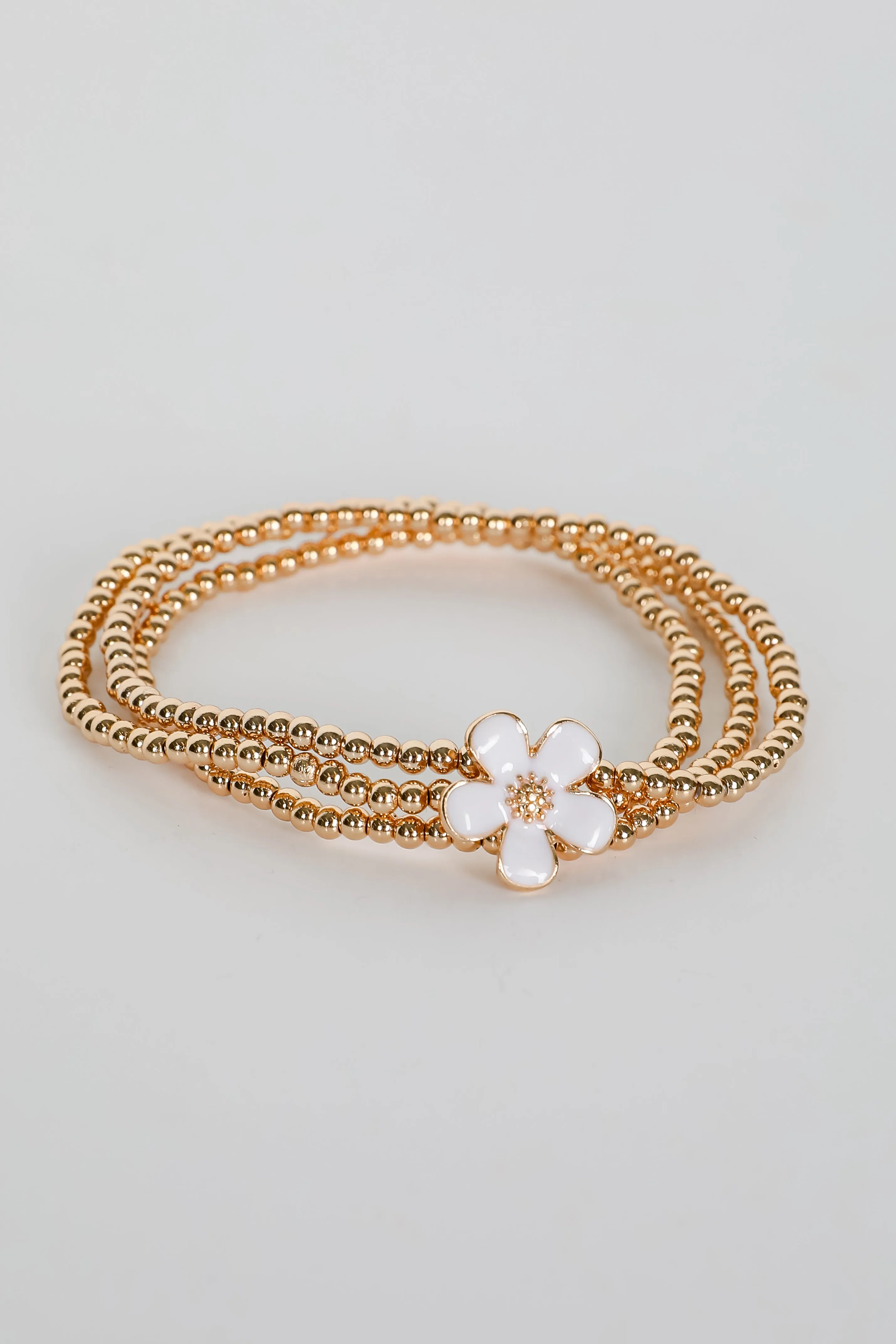 Catherine Beaded Flower Charm Bracelet