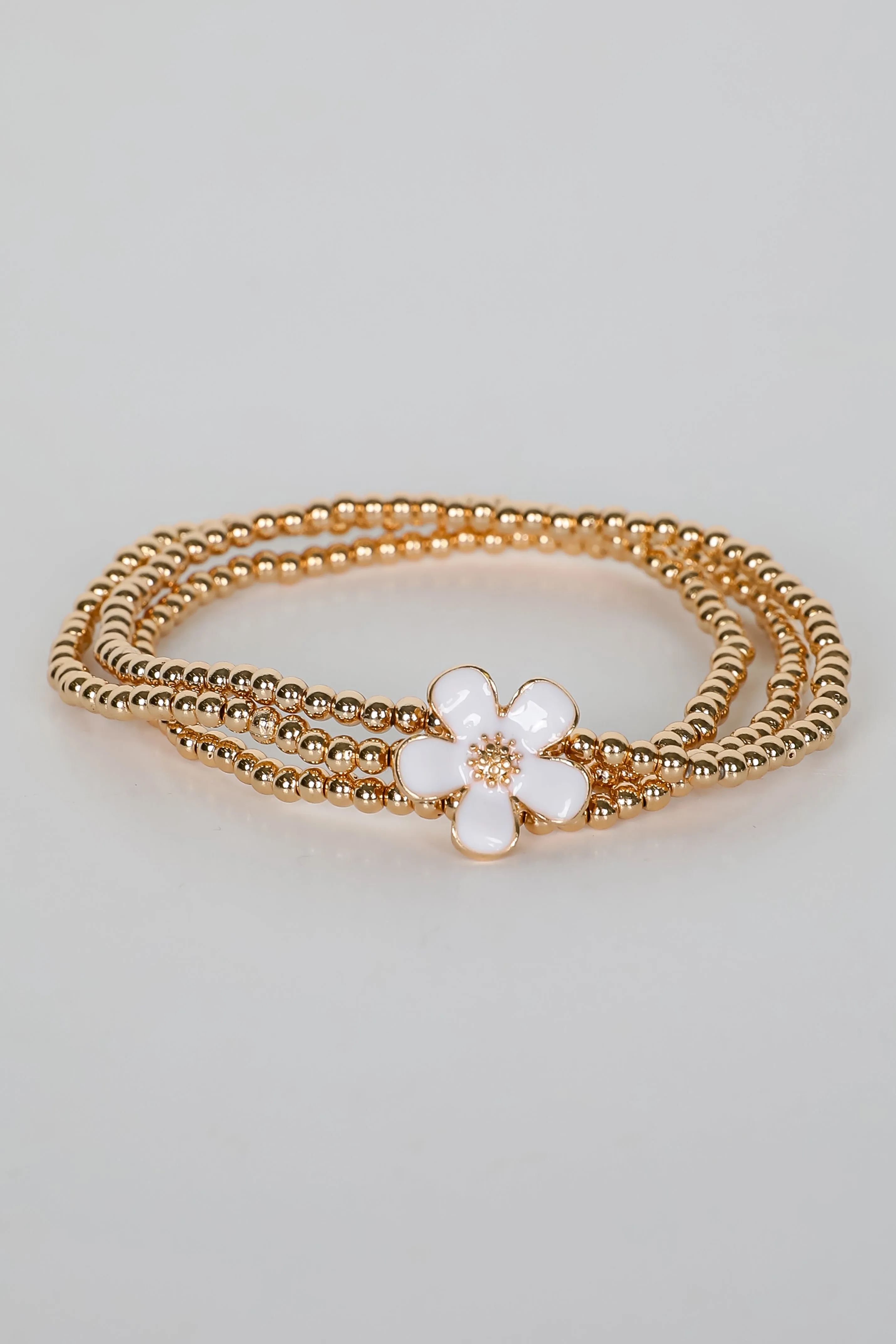 Catherine Beaded Flower Charm Bracelet