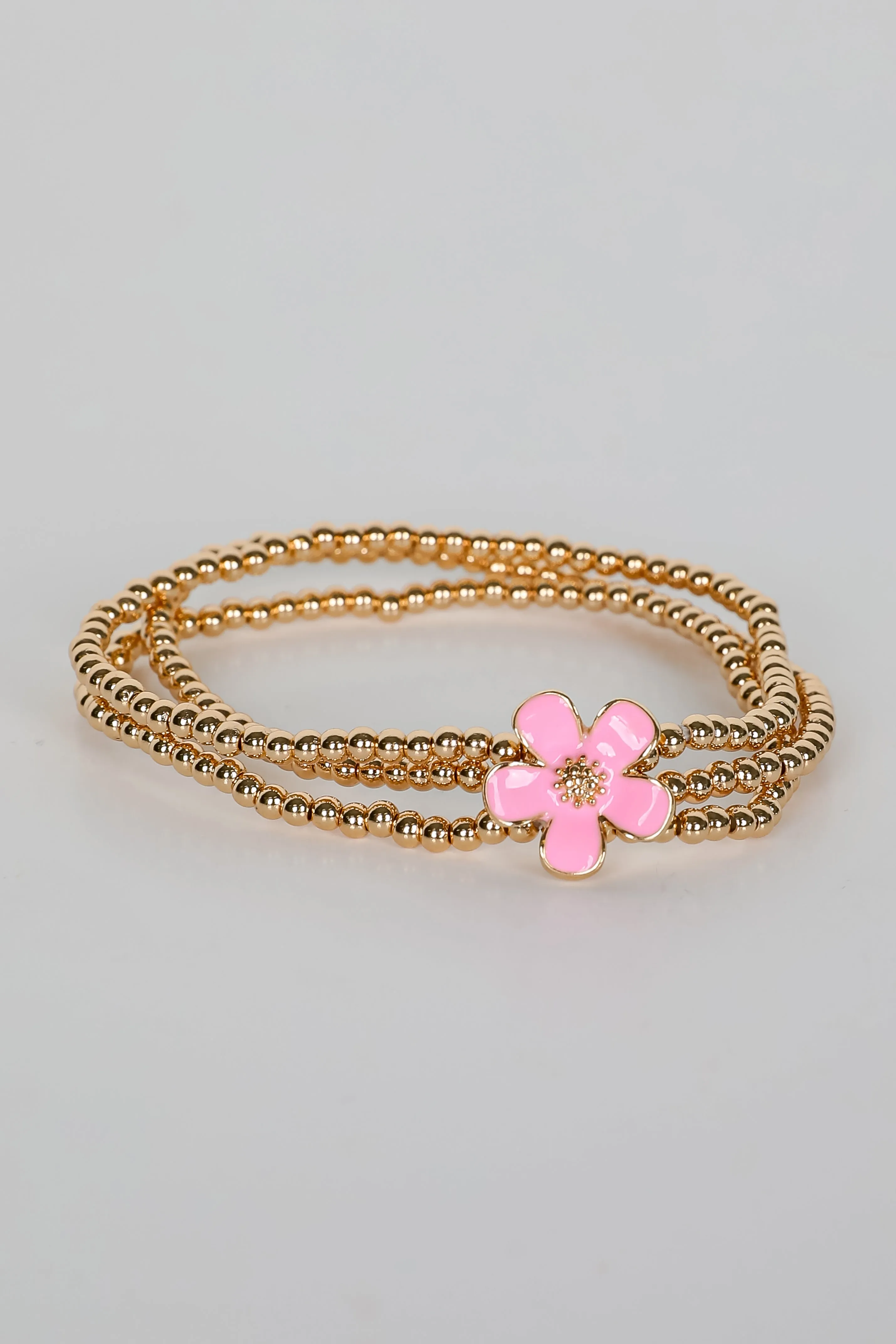 Catherine Beaded Flower Charm Bracelet