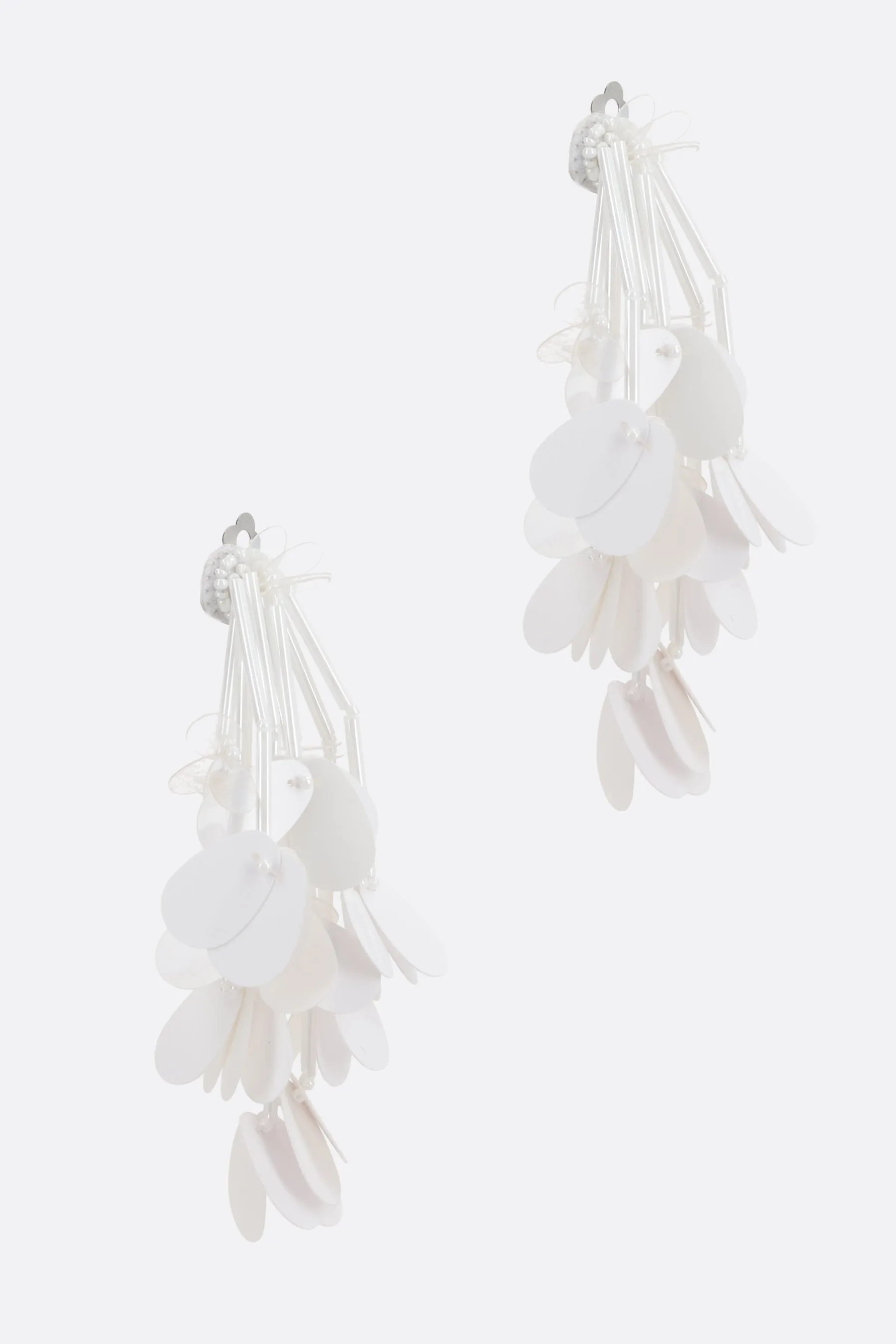 clip-on earring with sequin fringes