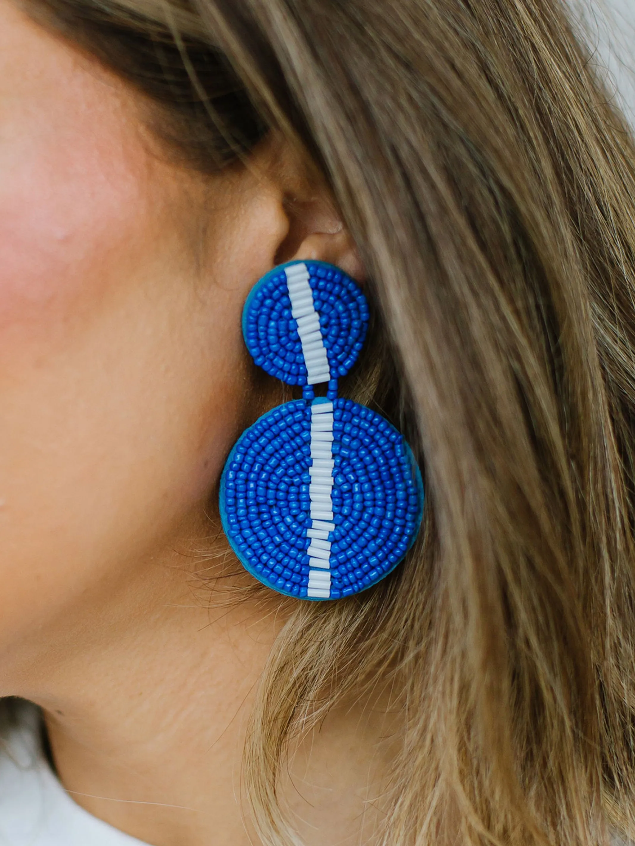 Colleen Earrings | Blue   White