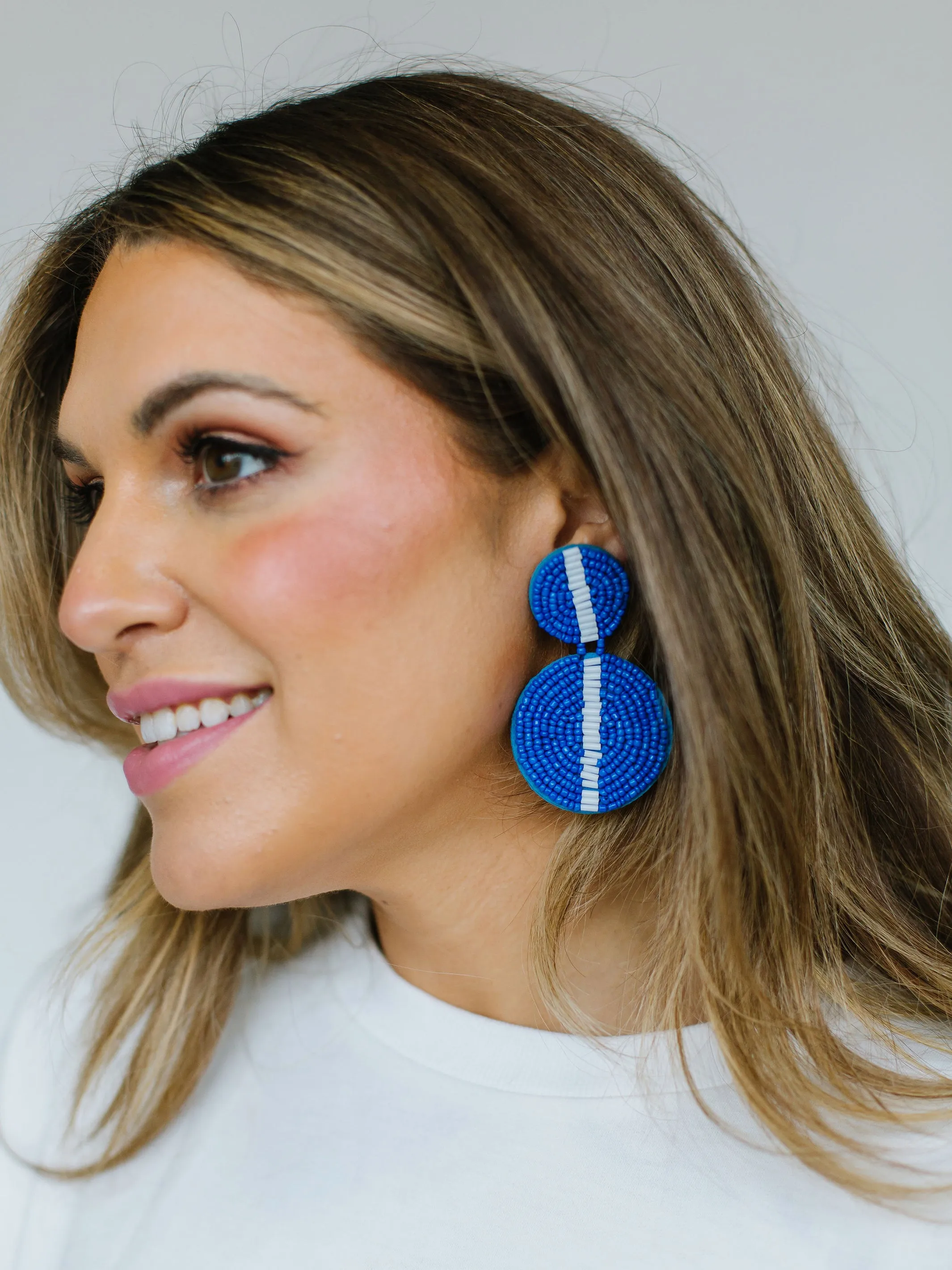 Colleen Earrings | Blue   White