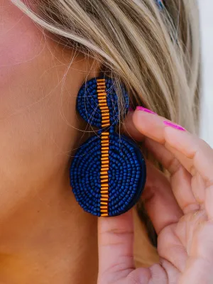 Colleen Earrings | Navy   Orange