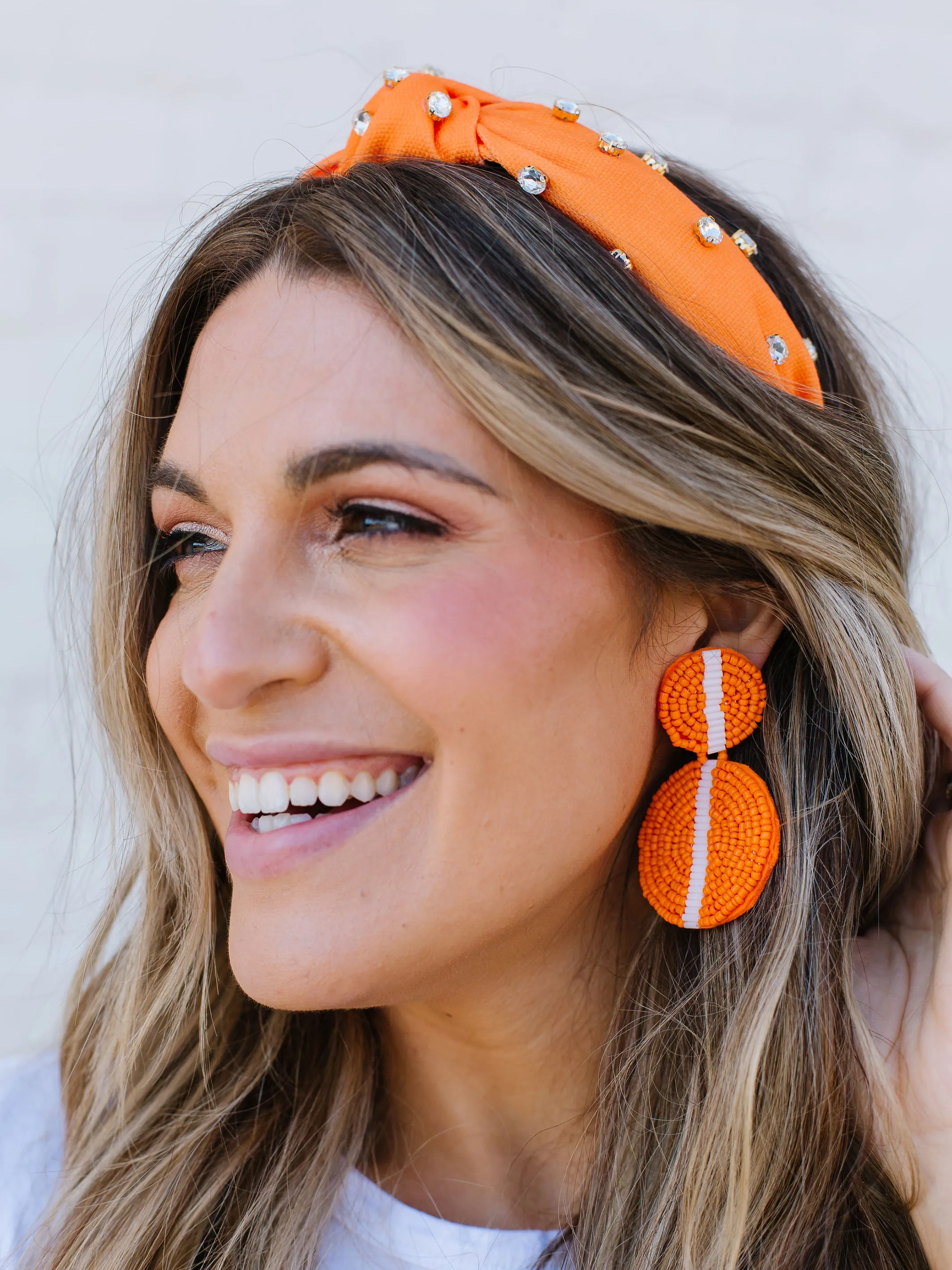 Colleen Earrings | Orange   White