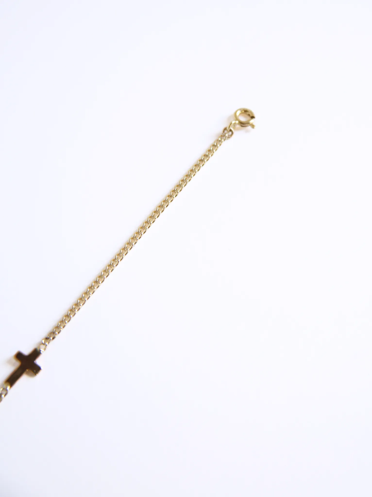 Cross Pendant Curb Chain Bracelet