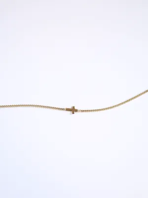 Cross Pendant Curb Chain Bracelet