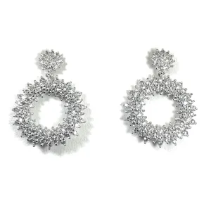 Dressy Pave Door Knocker Earrings