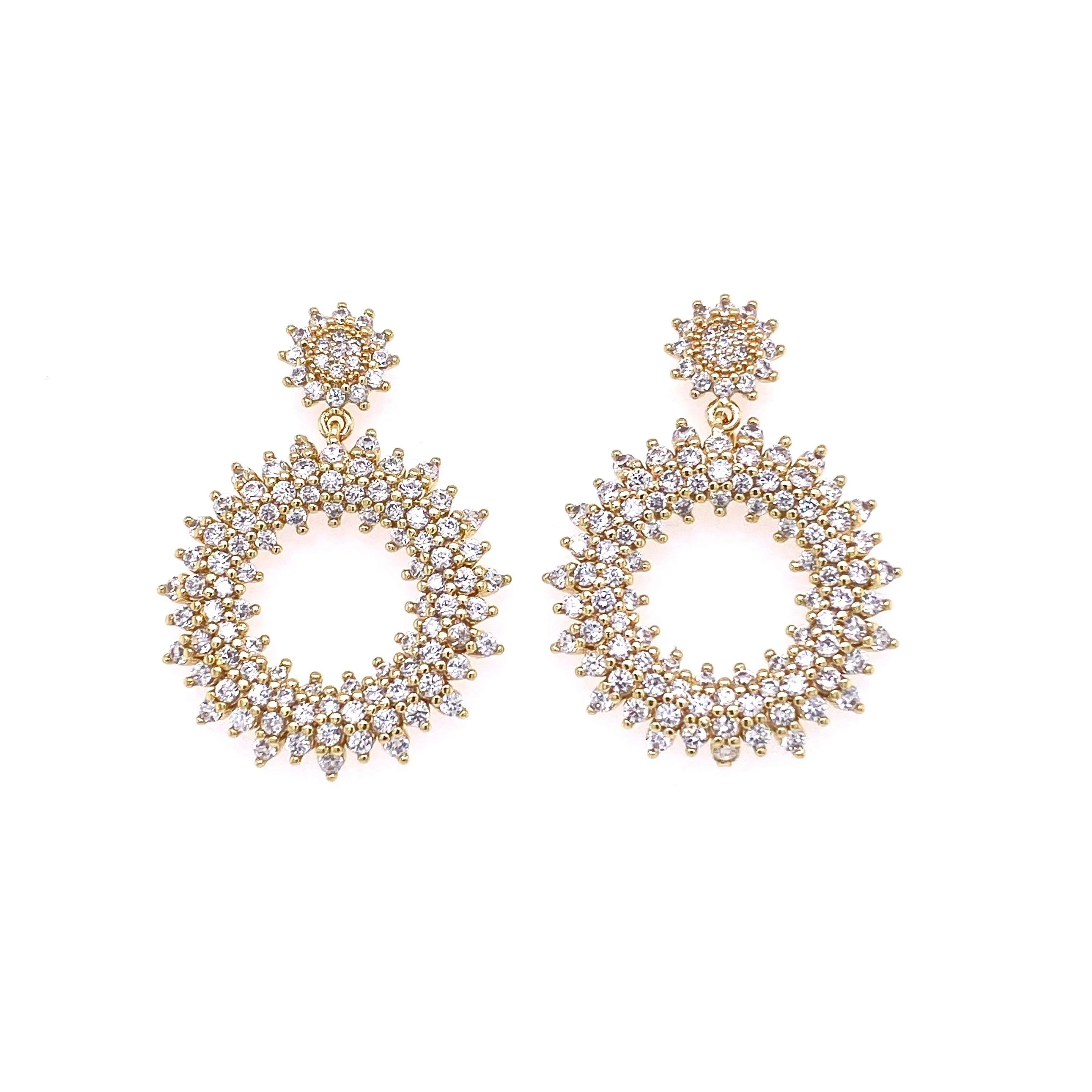 Dressy Pave Door Knocker Earrings