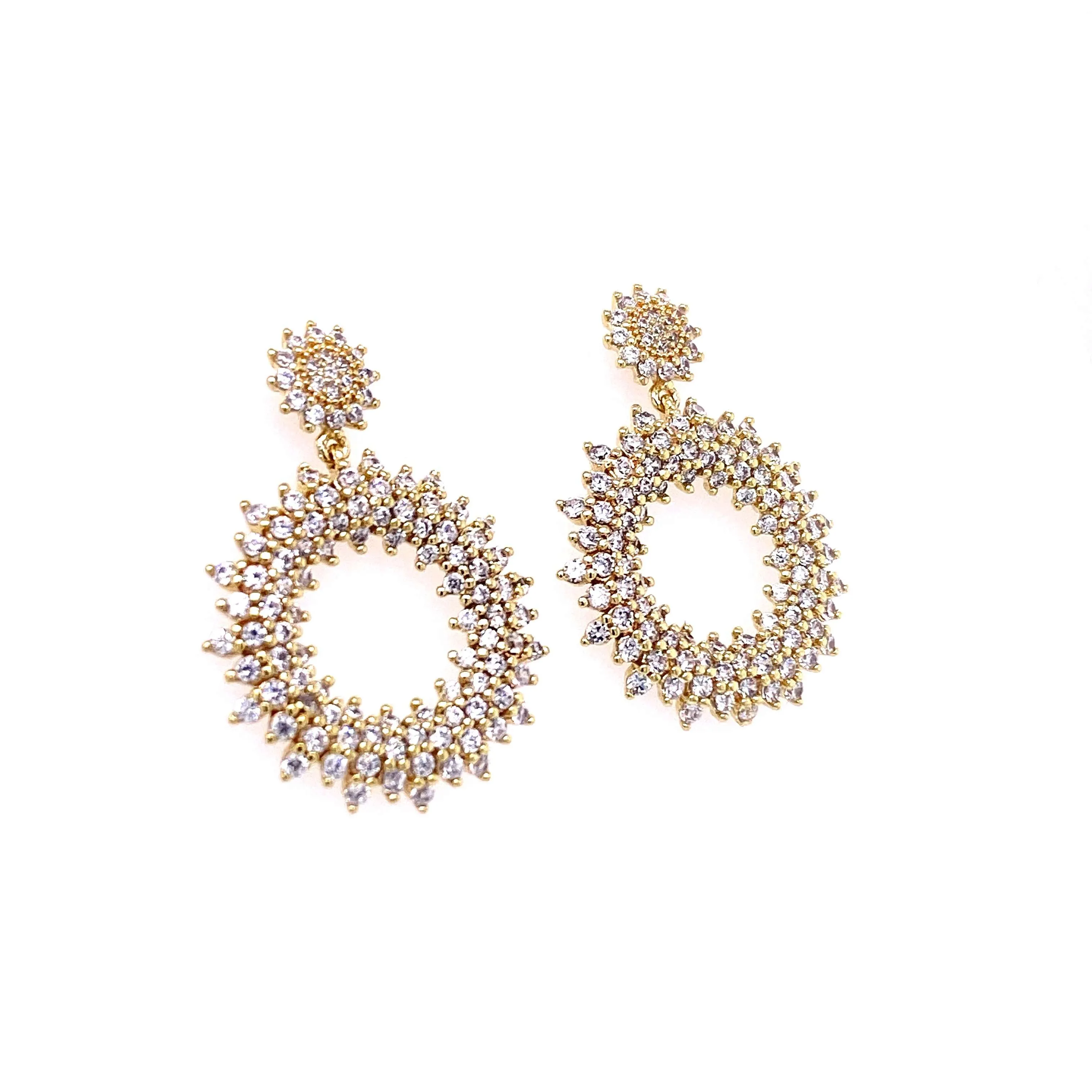 Dressy Pave Door Knocker Earrings