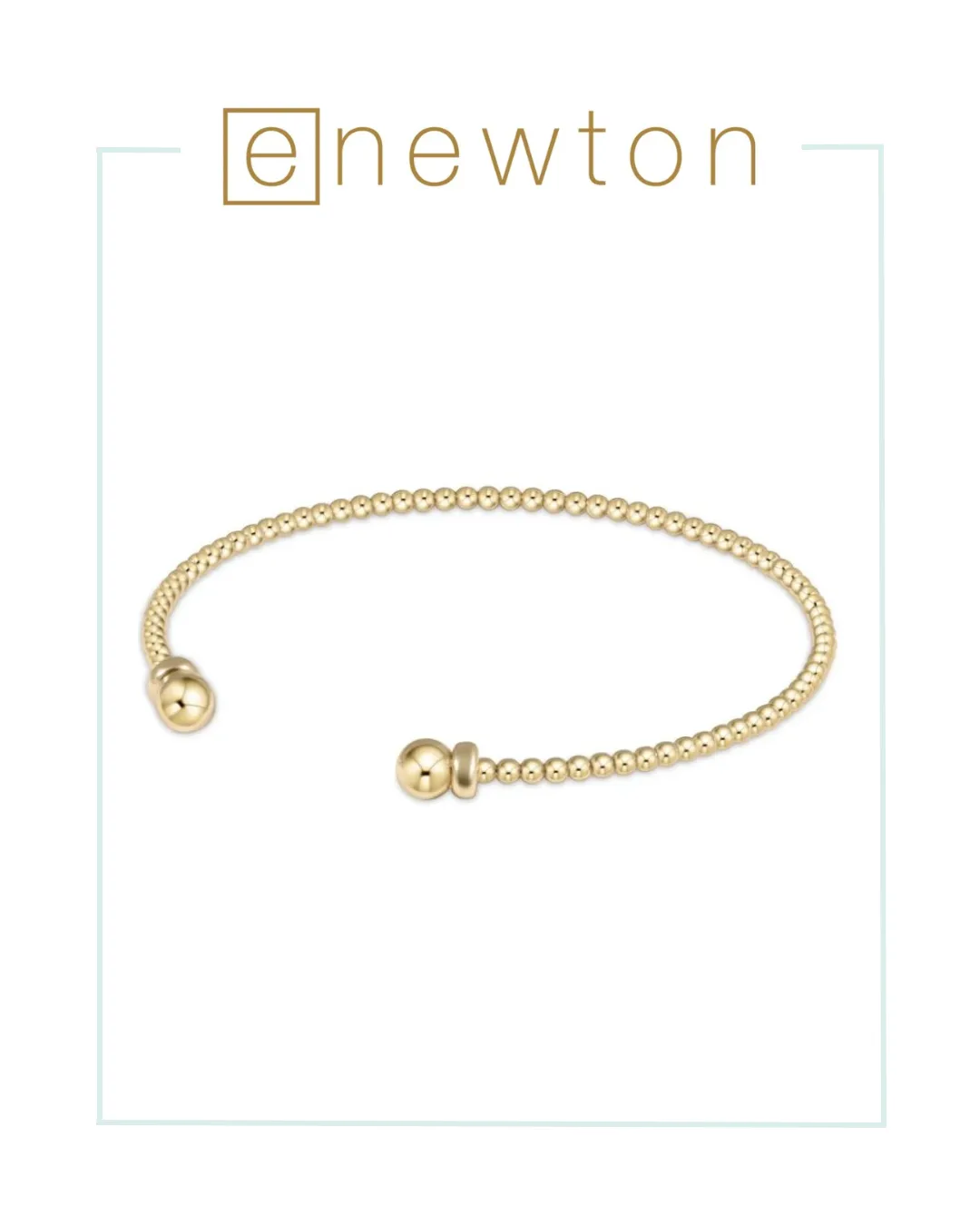 E Newton Classic Gold 2mm Bead Cuff - Gold