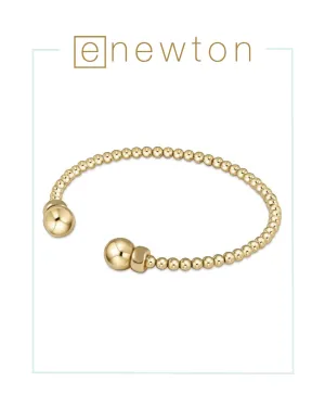 E Newton Classic Gold 3mm Bead Cuff - Gold