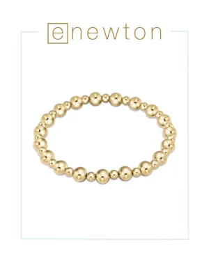 E Newton Classic Grateful Pattern 6mm Bead Bracelet - Gold