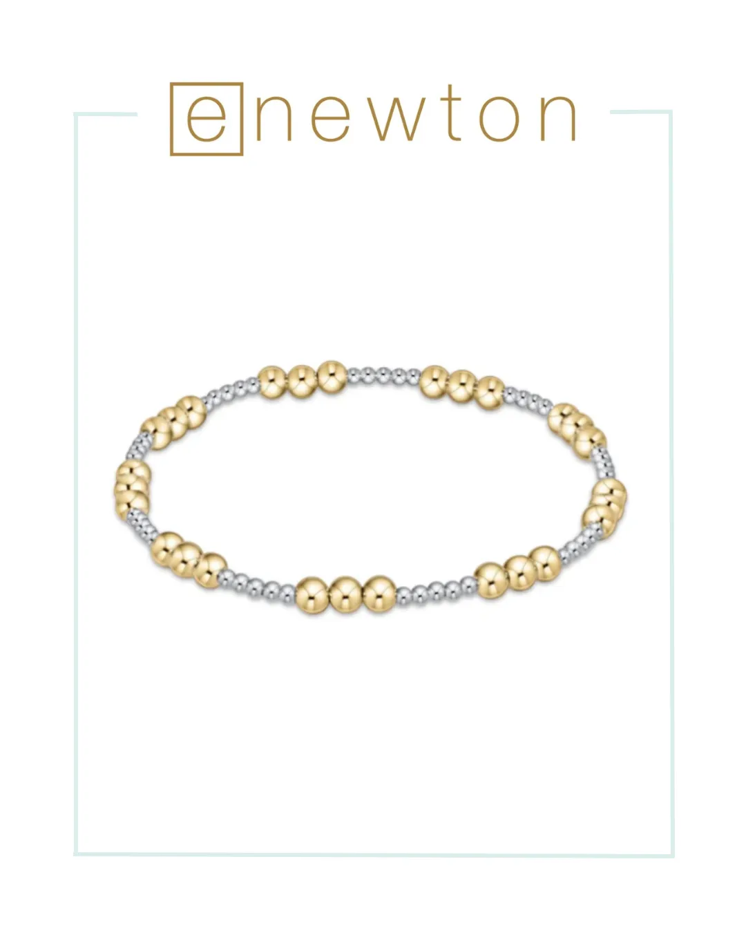 E Newton Classic Joy Pattern Bead Bracelet - Mixed Metal