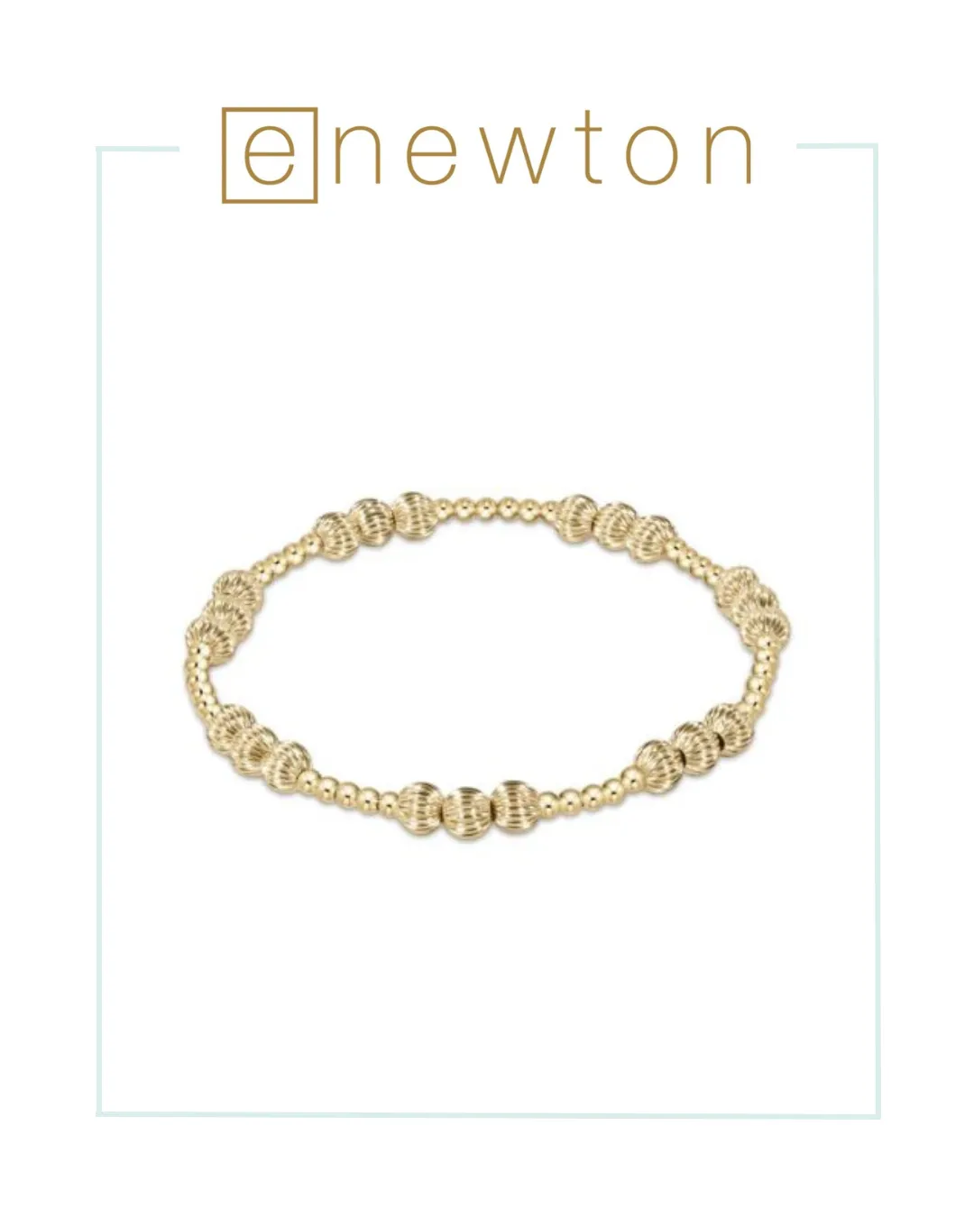 E Newton Dignity Joy Pattern 5mm Bead Bracelet - Gold