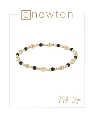 E Newton Dignity Sincerity Pattern 4mm Bead Bracelet - Matte Onyx