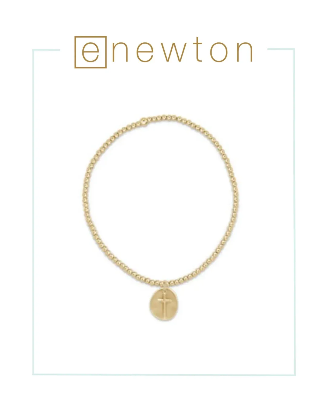 E Newton Extends | Classic Gold 2mm Bead Bracelet - Inspire Small Gold Charm