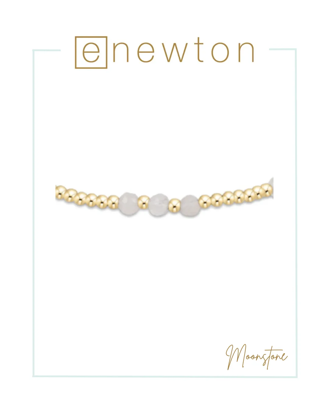 E Newton Gemstone Gold Joy Pattern 3mm Bead Bracelet