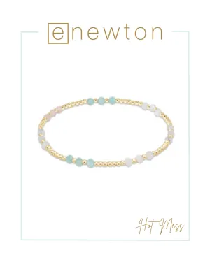 E Newton Gemstone Gold Joy Pattern 3mm Bead Bracelet