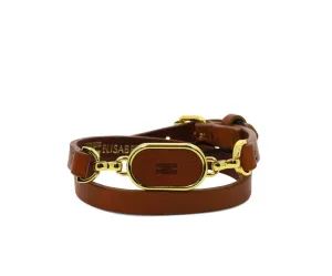 Elisabetta Franchi Logo Plaque Double Wrap Bracelet